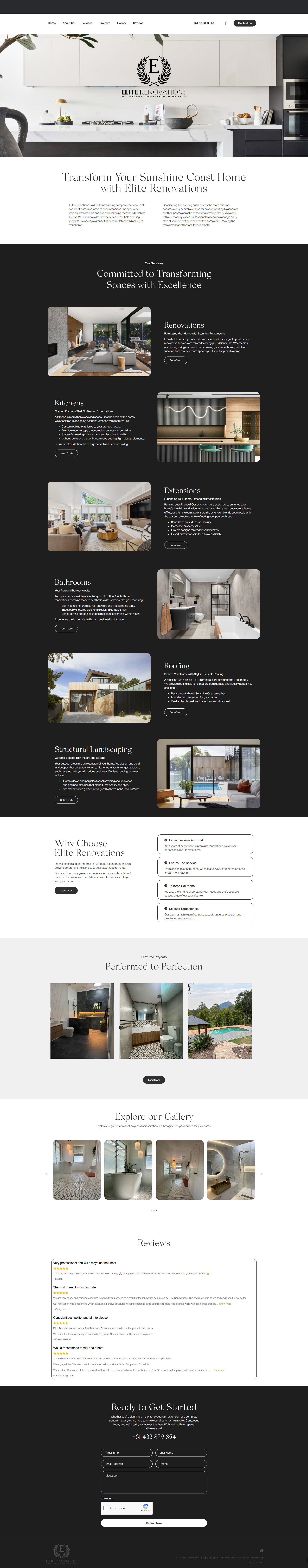 Current Elite Renovations page